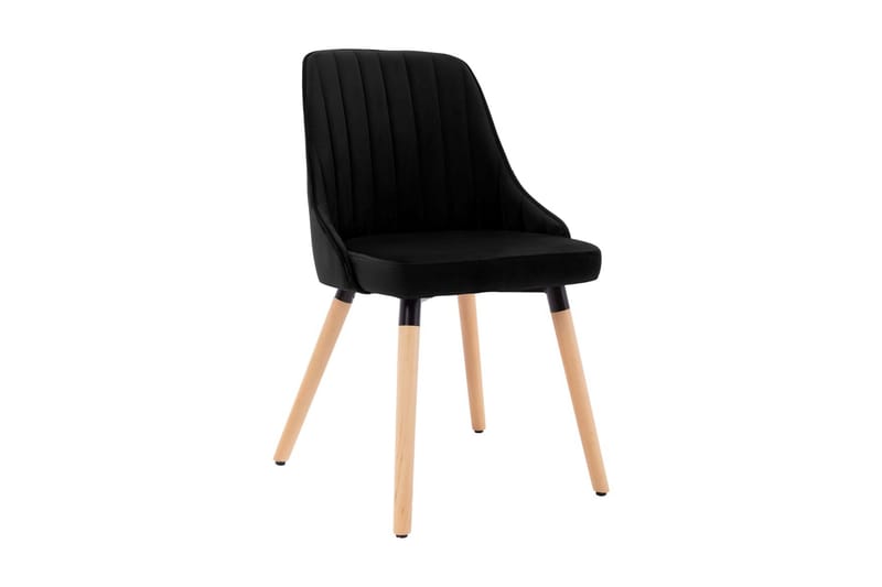 spisebordsstole 2 stk. fløjl sort - Sort - Spisebordsstole & køkkenstole - Armstole