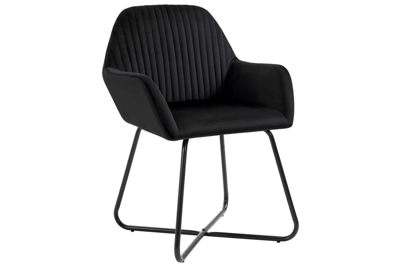 spisebordsstole 2 stk. fløjl sort - Spisebordsstole & køkkenstole - Armstole