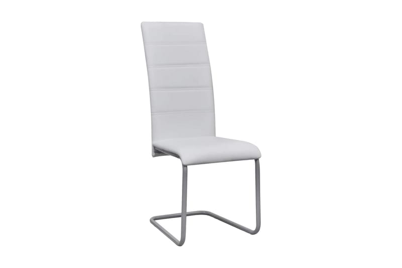 Spisebordsstole 2 Stk. Fritbærende Hvid - Hvid - Spisebordsstole & køkkenstole - Armstole