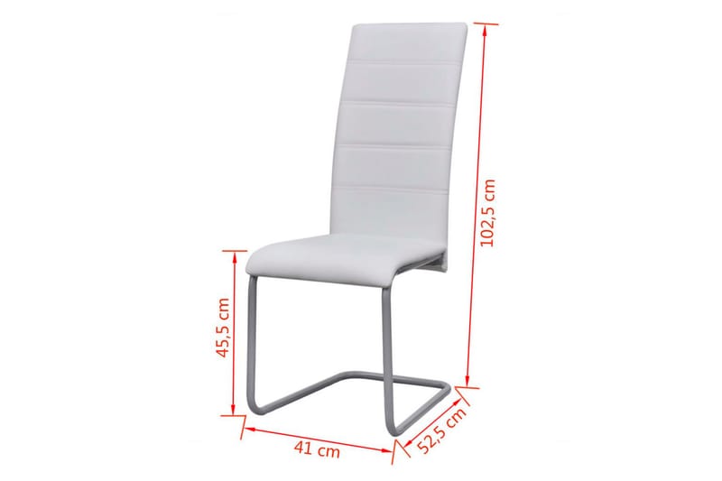 Spisebordsstole 2 Stk. Fritbærende Hvid - Hvid - Spisebordsstole & køkkenstole - Armstole