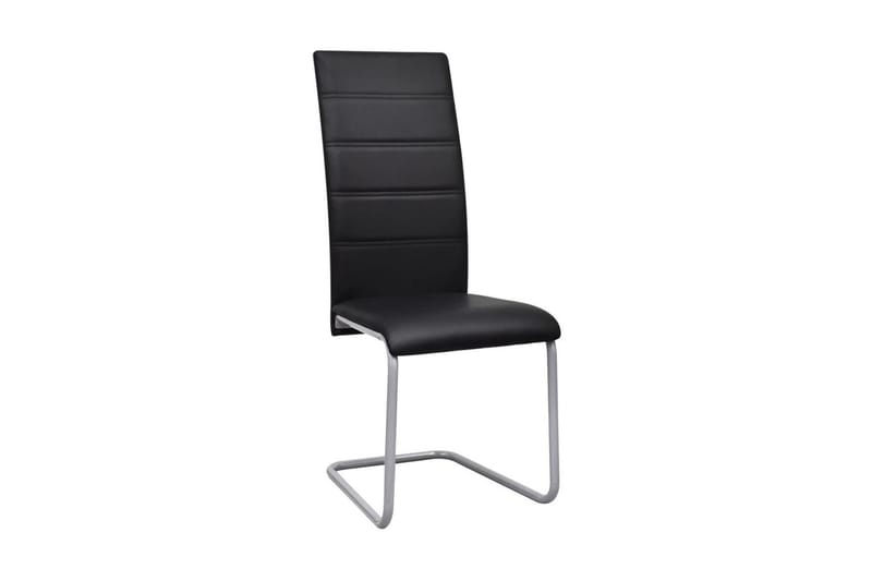 Spisebordsstole 2 Stk. Fritbærende Sort - Sort - Møbler - Stole & lænestole - Armstole