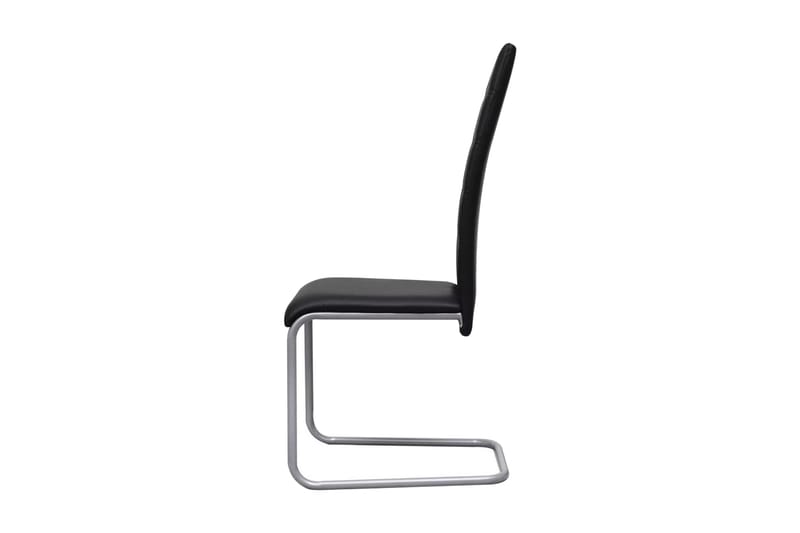 Spisebordsstole 2 Stk. Fritbærende Sort - Sort - Spisebordsstole & køkkenstole - Armstole