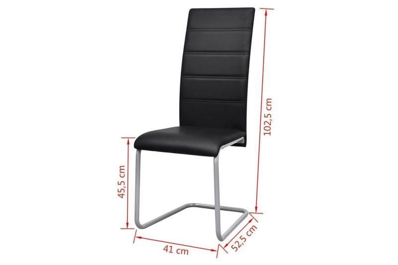 Spisebordsstole 2 Stk. Fritbærende Sort - Sort - Møbler - Stole & lænestole - Armstole