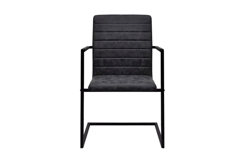 Spisebordsstole 2 Stk. Fritbærende Sort - Sort - Møbler - Stole & lænestole - Armstole