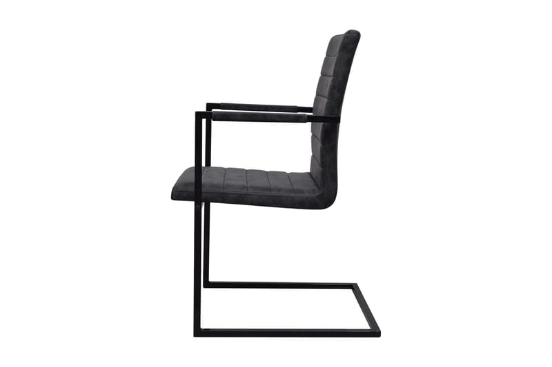 Spisebordsstole 2 Stk. Fritbærende Sort - Sort - Møbler - Stole & lænestole - Armstole