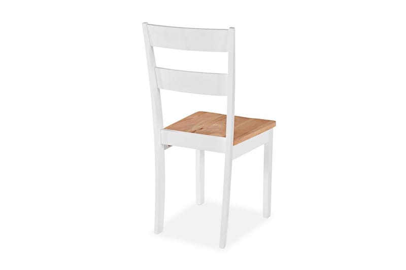 Spisebordsstole 2 Stk. Gummitræ Hvid - Hvid - Spisebordsstole & køkkenstole - Armstole