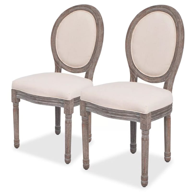 Spisebordsstole 2 Stk. Hør - Creme - Spisebordsstole & køkkenstole - Armstole