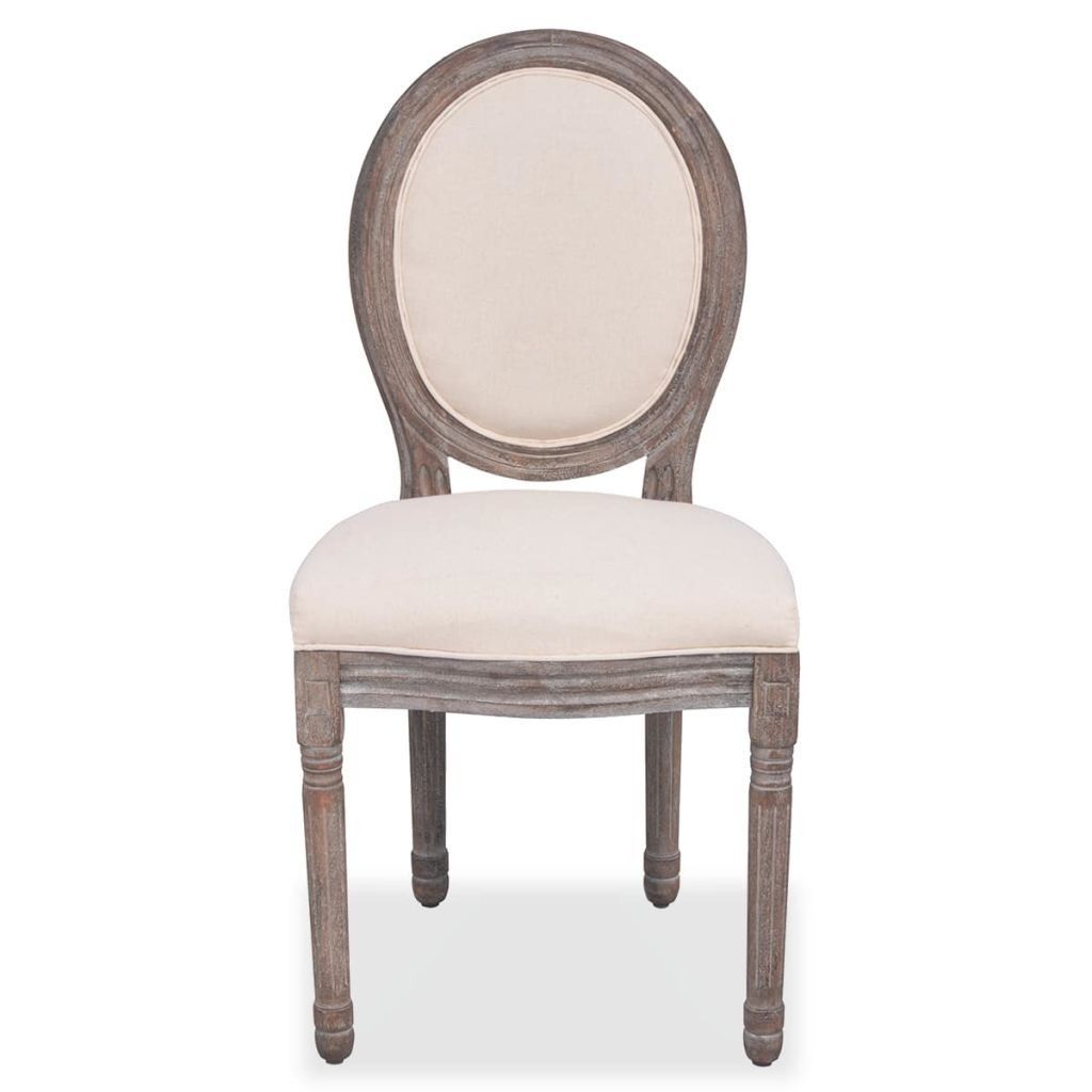 Spisebordsstole 2 Stk. Hør - Creme - Møbler - Stole & lænestole - Armstole