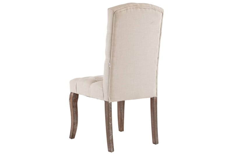 Spisebordsstole 2 Stk. Hør-Look Stof Beige - Spisebordsstole & køkkenstole - Armstole
