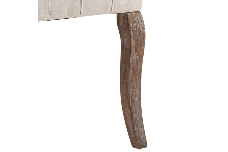Spisebordsstole 2 Stk. Hør-Look Stof Beige - Spisebordsstole & køkkenstole - Armstole