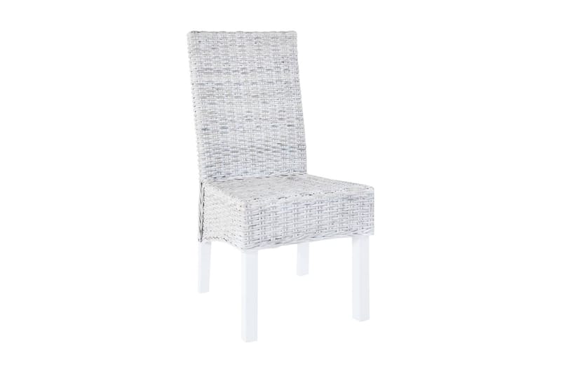 Spisebordsstole 2 Stk. Kubu-Rattan Og Mangotræ Grå - Grå - Spisebordsstole & køkkenstole - Armstole