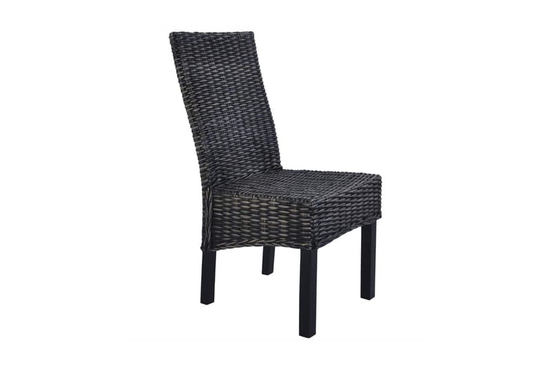 Spisebordsstole 2 Stk. Kubu-Rattan Og Mangotræ Sort - Sort - Møbler - Stole & lænestole - Armstole