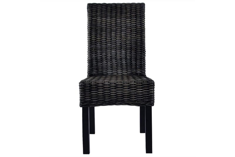 Spisebordsstole 2 Stk. Kubu-Rattan Og Mangotræ Sort - Sort - Møbler - Stole & lænestole - Armstole