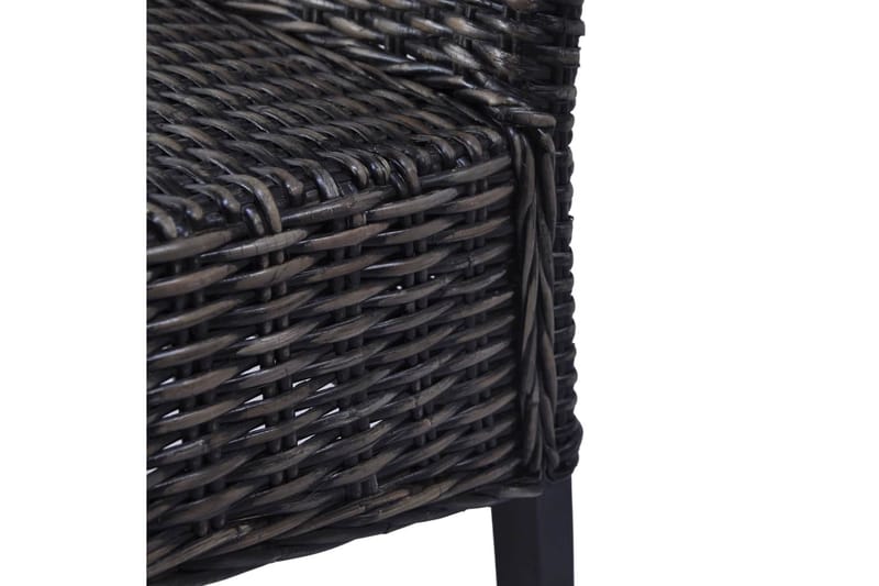 Spisebordsstole 2 Stk. Kubu-Rattan Og Mangotræ Sort - Sort - Møbler - Stole & lænestole - Armstole