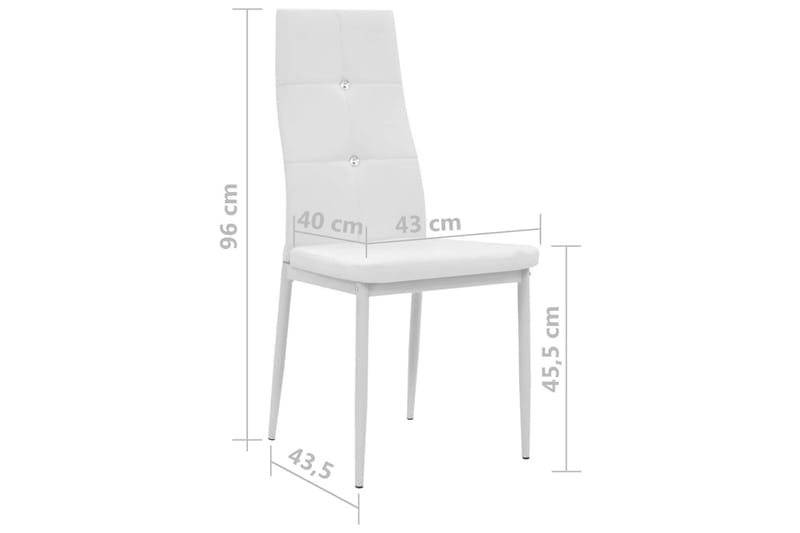 Spisebordsstole 2 Stk. Kunstlæder 43 X 43,5 X 96 Cm Hvid - Hvid - Møbler - Stole & lænestole - Armstole