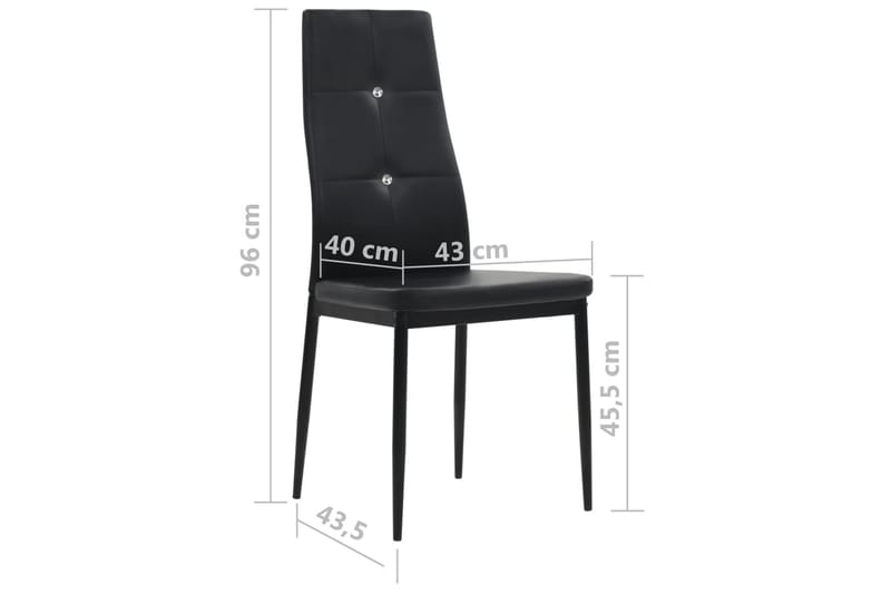 Spisebordsstole 2 Stk. Kunstlæder 43 X 43,5 X 96 Cm Sort - Sort - Møbler - Stole & lænestole - Armstole