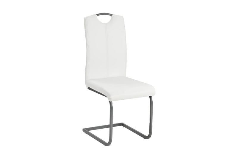 Spisebordsstole 2 Stk. Kunstlæder 43 X 55 X 100 Cm Hvid - Hvid - Spisebordsstole & køkkenstole - Armstole