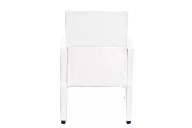 Spisebordsstole 2 Stk. Kunstlæder Hvid - Hvid - Spisebordsstole & køkkenstole - Armstole