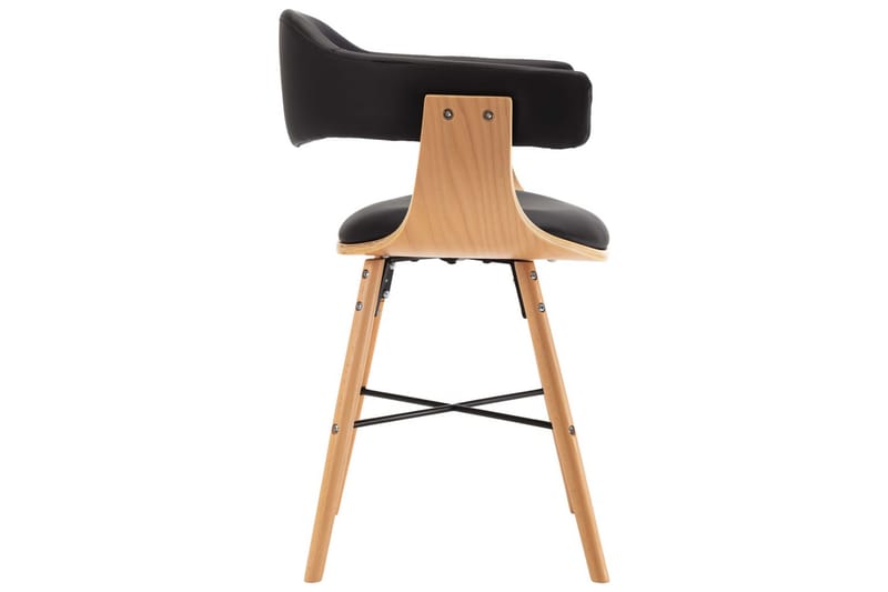 Spisebordsstole 2 stk. kunstlæder og bøjet træ sort - Sort - Spisebordsstole & køkkenstole - Armstole