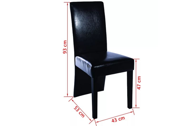 Spisebordsstole 2 Stk. Kunstlæder Sort - Sort - Spisebordsstole & køkkenstole - Armstole