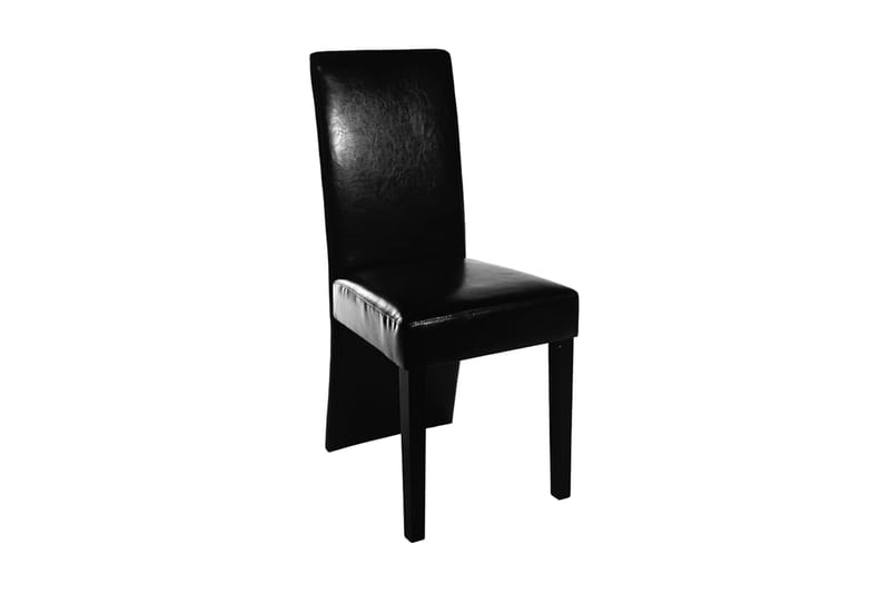 Spisebordsstole 2 Stk. Kunstlæder Sort - Sort - Møbler - Stole & lænestole - Armstole