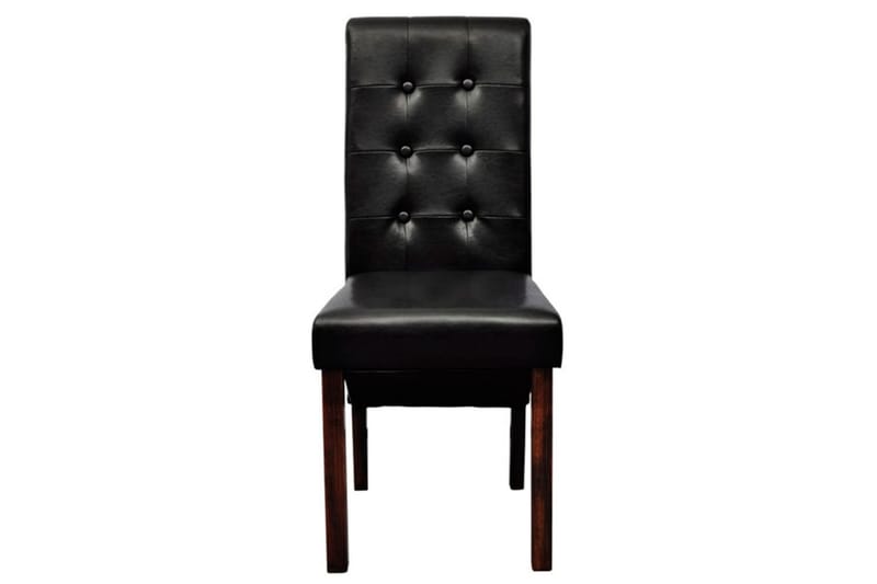 Spisebordsstole 2 Stk. Kunstlæder Sort - Sort - Møbler - Stole & lænestole - Armstole