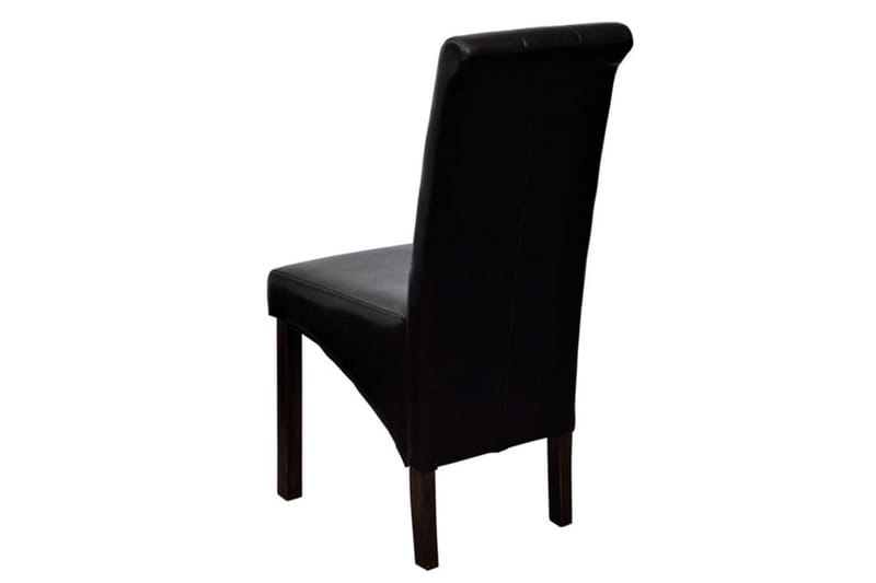 Spisebordsstole 2 Stk. Kunstlæder Sort - Sort - Møbler - Stole & lænestole - Armstole
