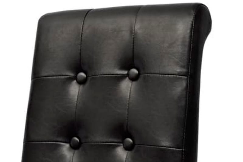 Spisebordsstole 2 Stk. Kunstlæder Sort - Sort - Møbler - Stole & lænestole - Armstole