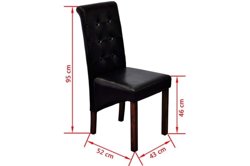 Spisebordsstole 2 Stk. Kunstlæder Sort - Sort - Spisebordsstole & køkkenstole - Armstole