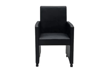 Spisebordsstole 2 Stk. Kunstlæder Sort - Sort - Møbler - Stole & lænestole - Armstole