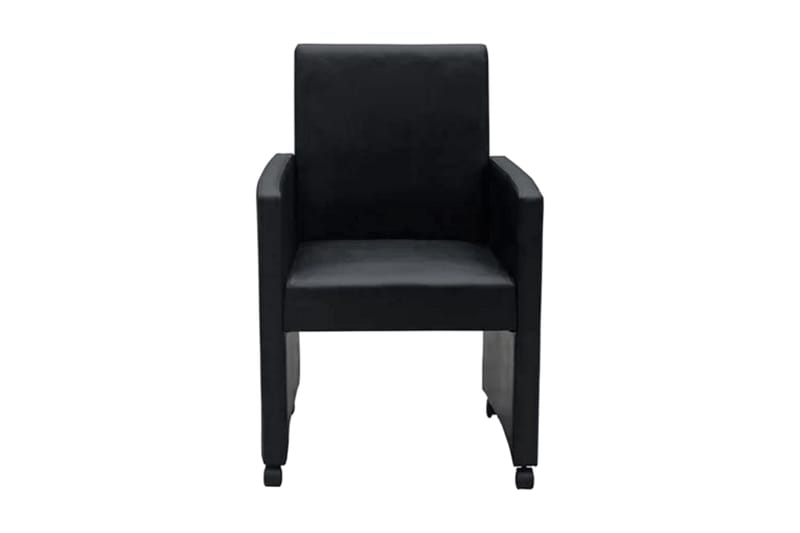Spisebordsstole 2 Stk. Kunstlæder Sort - Sort - Møbler - Stole & lænestole - Armstole