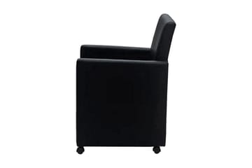 Spisebordsstole 2 Stk. Kunstlæder Sort - Sort - Møbler - Stole & lænestole - Armstole
