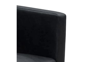Spisebordsstole 2 Stk. Kunstlæder Sort - Sort - Møbler - Stole & lænestole - Armstole