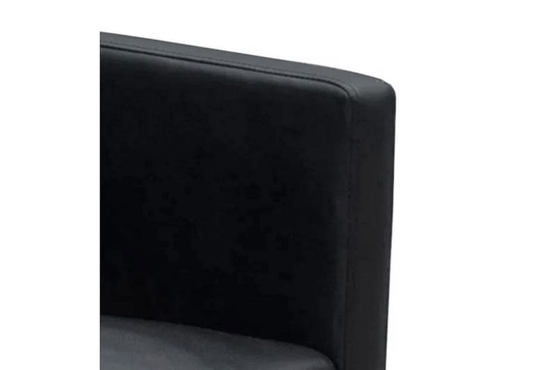 Spisebordsstole 2 Stk. Kunstlæder Sort - Sort - Møbler - Stole & lænestole - Armstole
