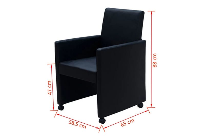 Spisebordsstole 2 Stk. Kunstlæder Sort - Sort - Møbler - Stole & lænestole - Armstole