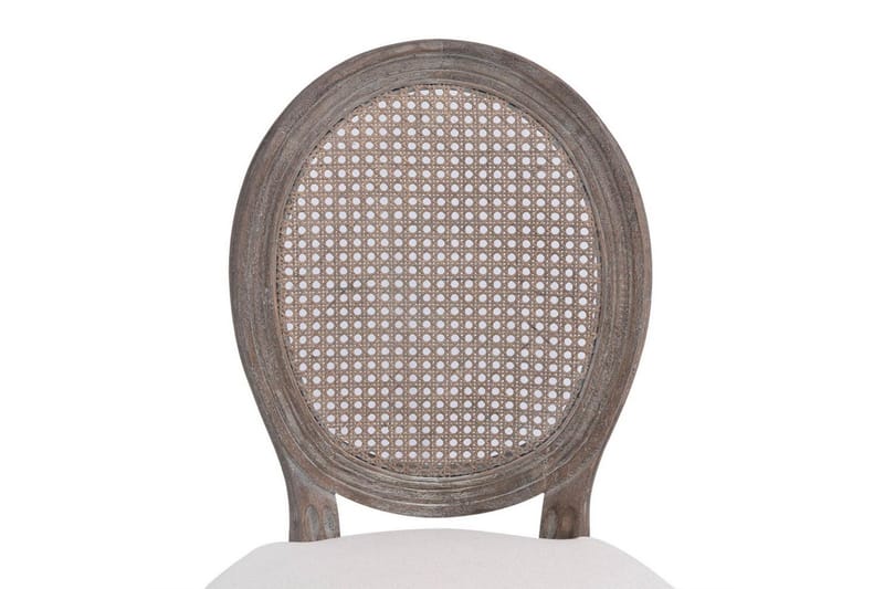 Spisebordsstole 2 Stk. Linned Og Rattan - Creme - Møbler - Stole & lænestole - Armstole