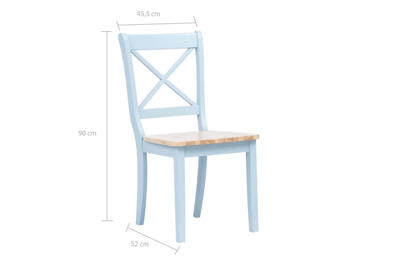 Spisebordsstole 2 Stk. Massivt Gummitræ Grå Og Brun - Grå - Spisebordsstole & køkkenstole - Armstole