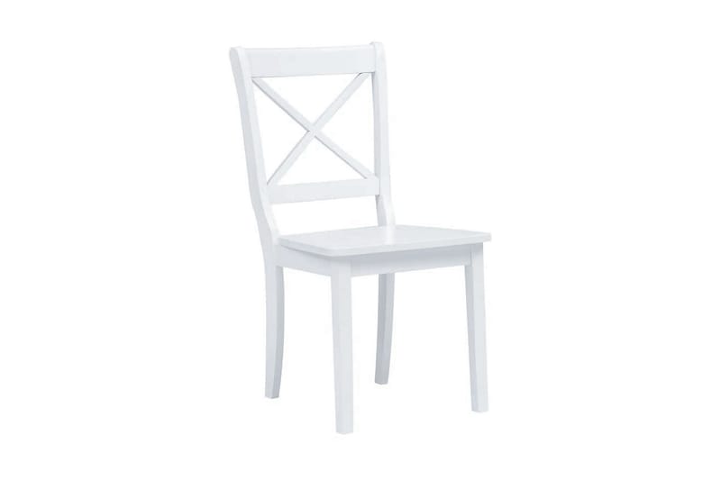 Spisebordsstole 2 Stk. Massivt Gummitræ Hvid - Hvid - Spisebordsstole & køkkenstole - Armstole