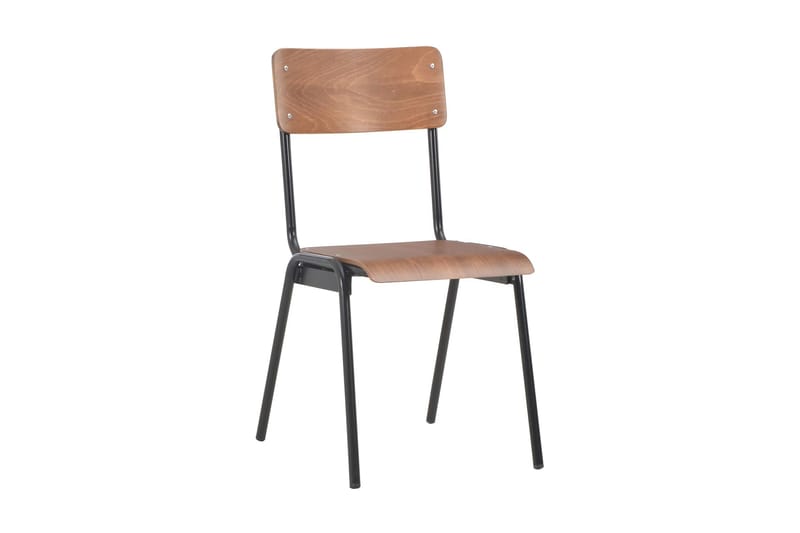 Spisebordsstole 2 Stk. Massivt Krydsfinér Stål Brun - Brun - Spisebordsstole & køkkenstole - Armstole