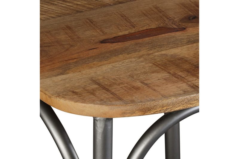 Spisebordsstole 2 Stk. Massivt Mangotræ Og Stålkrydsryglæn - Flerfarvet - Spisebordsstole & køkkenstole - Armstole