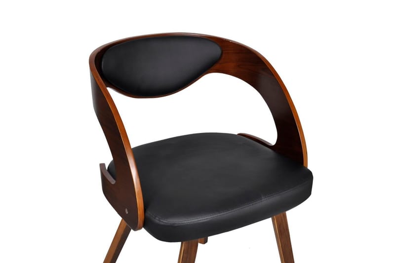 Spisebordsstole 2 Stk. Med Træstel Brun Kunstlæder - Brun - Spisebordsstole & køkkenstole - Armstole