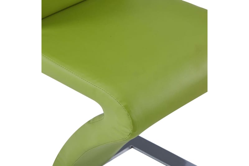 Spisebordsstole 2 Stk. med Zigzagform Kunstlæder Grøn - Grøn - Møbler - Stole & lænestole - Armstole