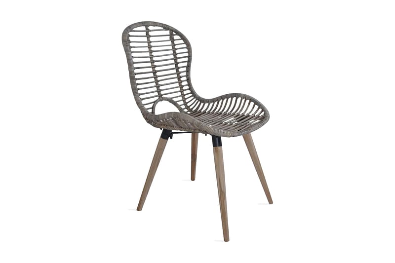 Spisebordsstole 2 Stk. Naturligt Rattan Brun - Brun - Spisebordsstole & køkkenstole - Armstole