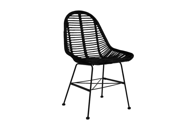 Spisebordsstole 2 Stk. Naturligt Rattan Sort - Sort - Møbler - Stole & lænestole - Armstole