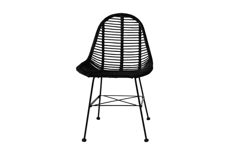 Spisebordsstole 2 Stk. Naturligt Rattan Sort - Sort - Spisebordsstole & køkkenstole - Armstole