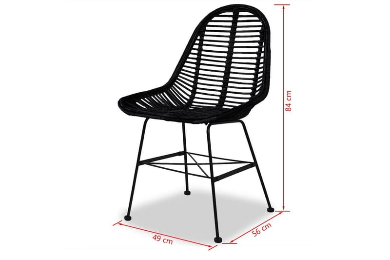 Spisebordsstole 2 Stk. Naturligt Rattan Sort - Sort - Møbler - Stole & lænestole - Armstole