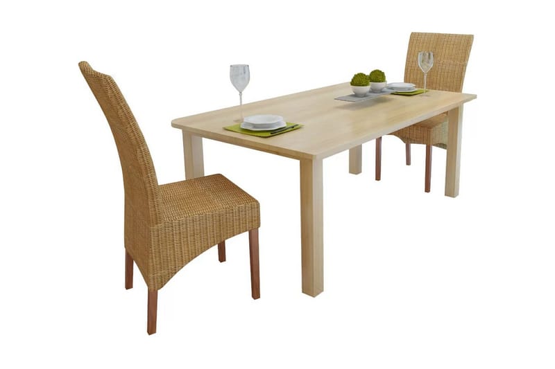 Spisebordsstole 2 Stk. Rattan Brun - Brun - Spisebordsstole & køkkenstole - Armstole