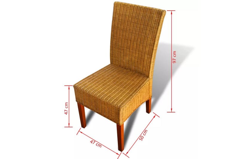 Spisebordsstole 2 Stk. Rattan Brun - Brun - Spisebordsstole & køkkenstole - Armstole