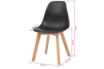 Spisebordsstole 2 Stk. Sort - Sort - Møbler - Stole & lænestole - Armstole