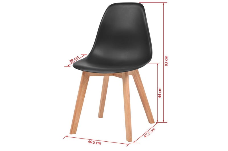 Spisebordsstole 2 Stk. Sort - Sort - Møbler - Stole & lænestole - Armstole